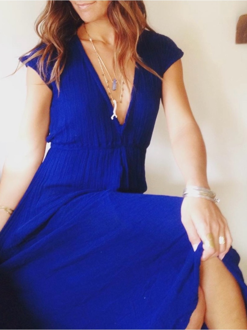 Jen's Pirate Booty Royal Blue V-Neck Maxi Dress